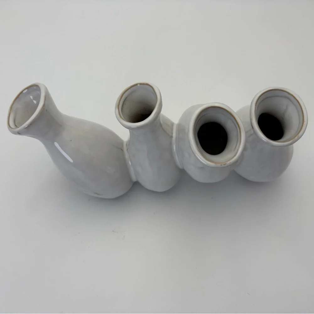 Multi-Vase Cream/White Ceramic/Pottery Style Vase Set